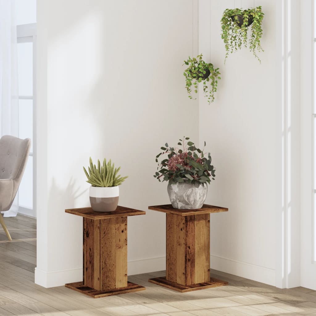 Vidaxx supports pour plantes 2 pcs 30x30x40 cm bois traité, couleur bois ancien