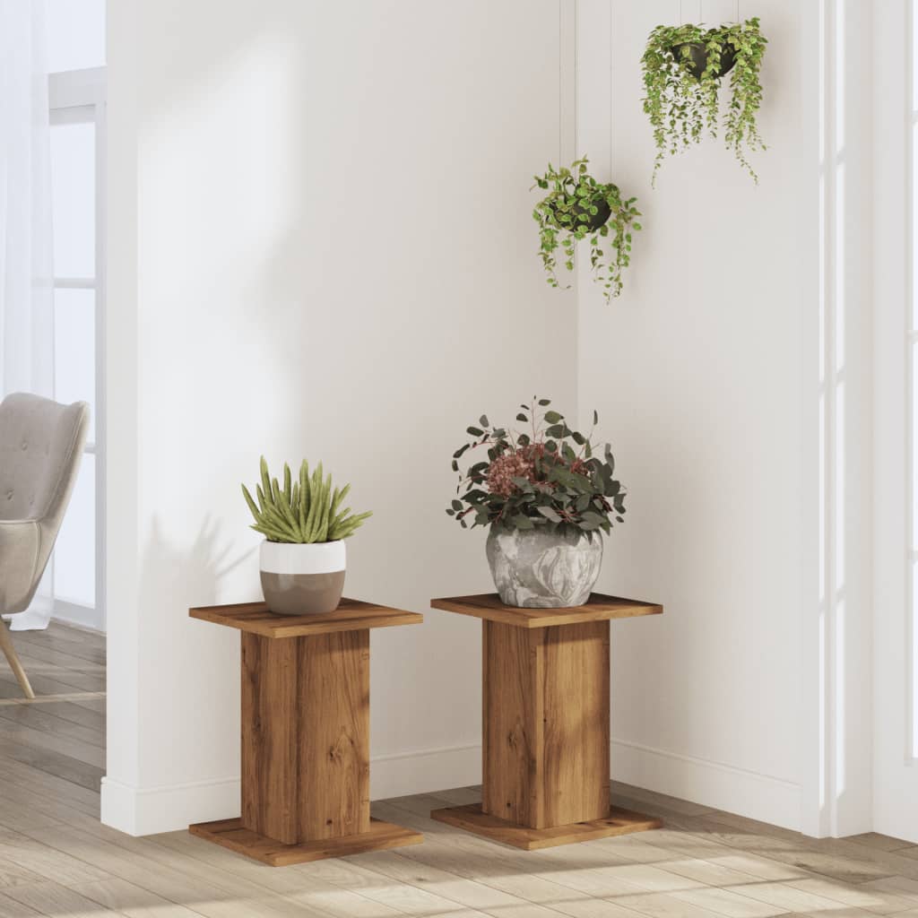 Vidaxx porte-plantes 2 pcs 30x30x40 cm bois chêne artisanal