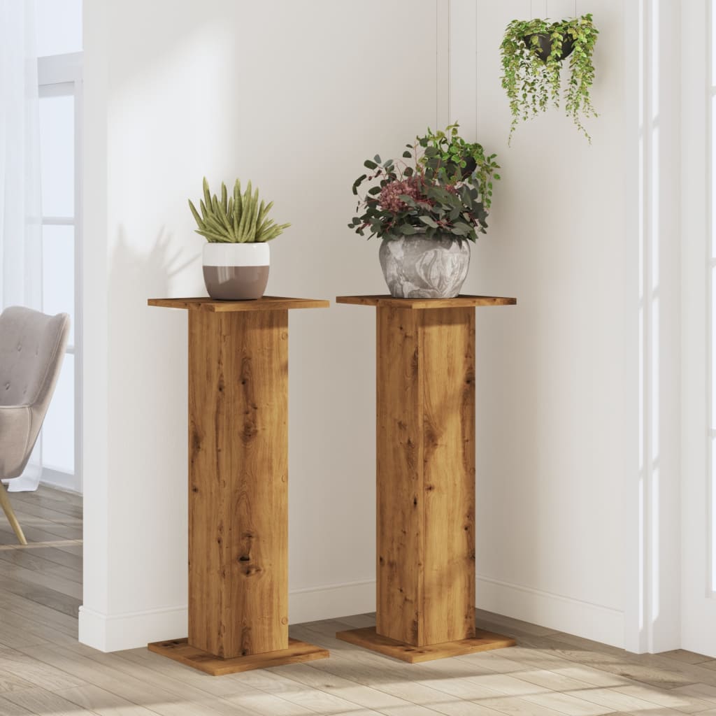 Vidaxx porte-plantes 2 pcs 30x30x80 cm bois chêne artisanal