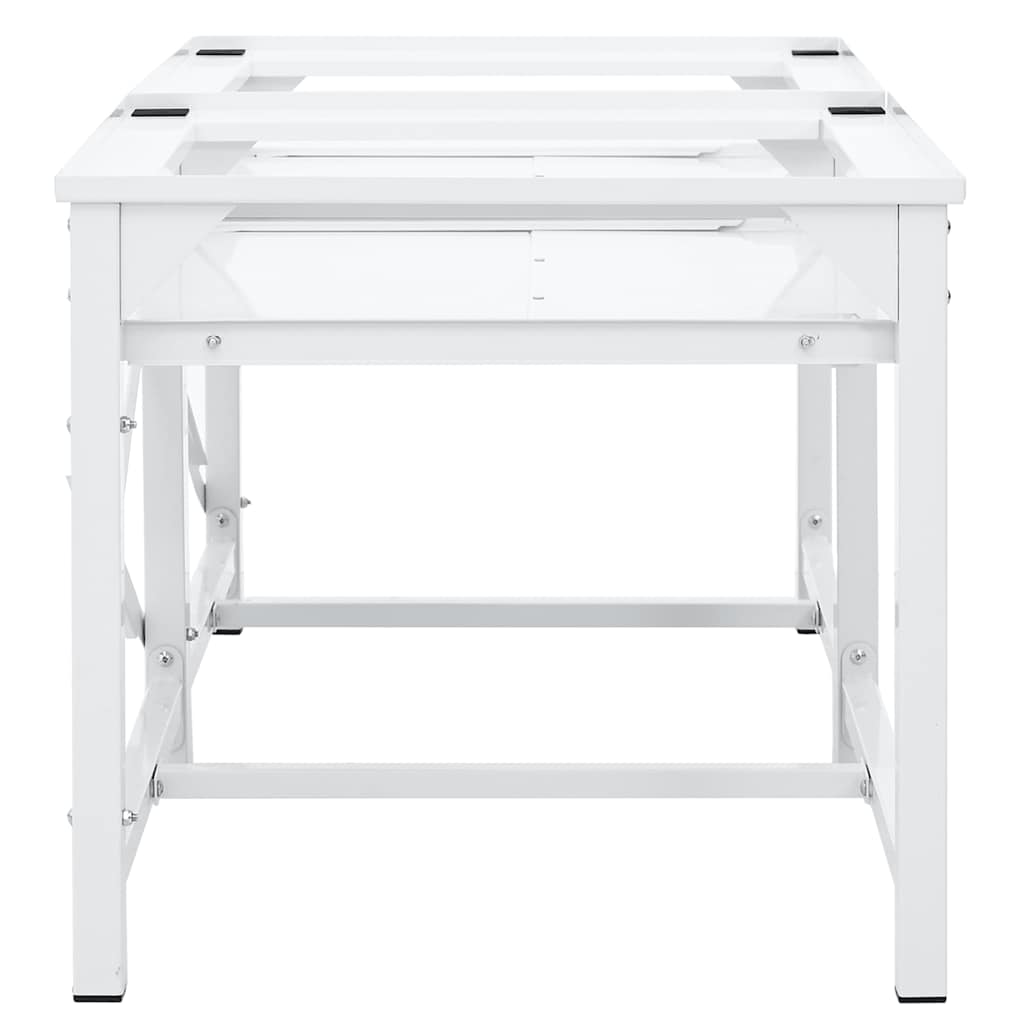 Vidaxl Double Washing Machine Base avec étagères extensibles blancs