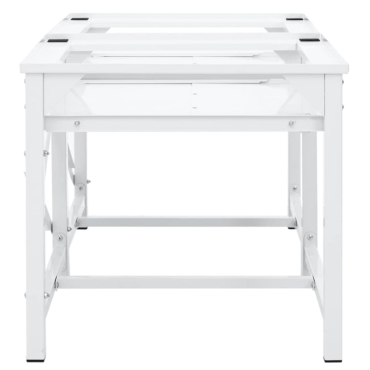 Vidaxl Double Washing Machine Base avec étagères extensibles blancs