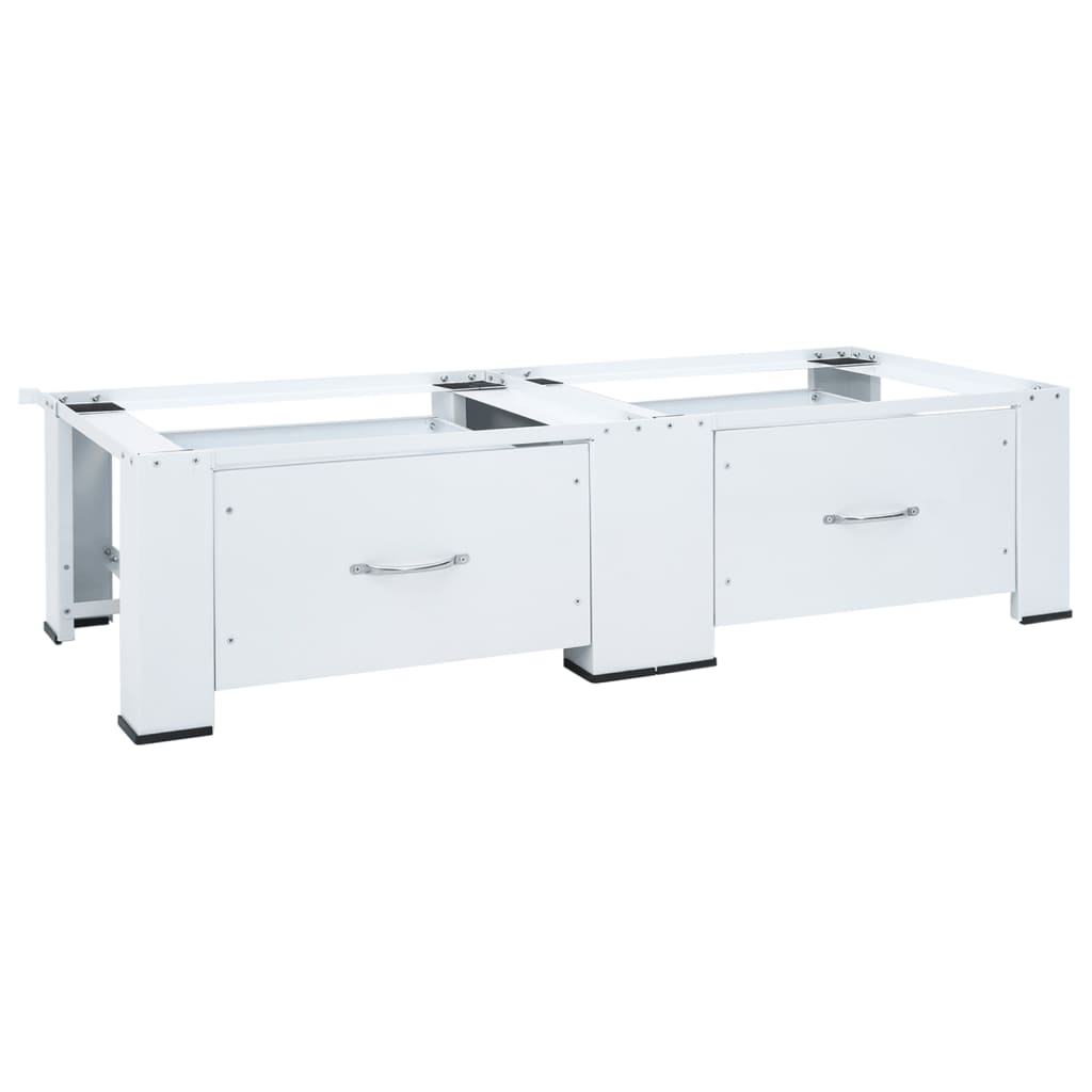 Vidaxl Double Washing Machine Base avec tiroirs blancs