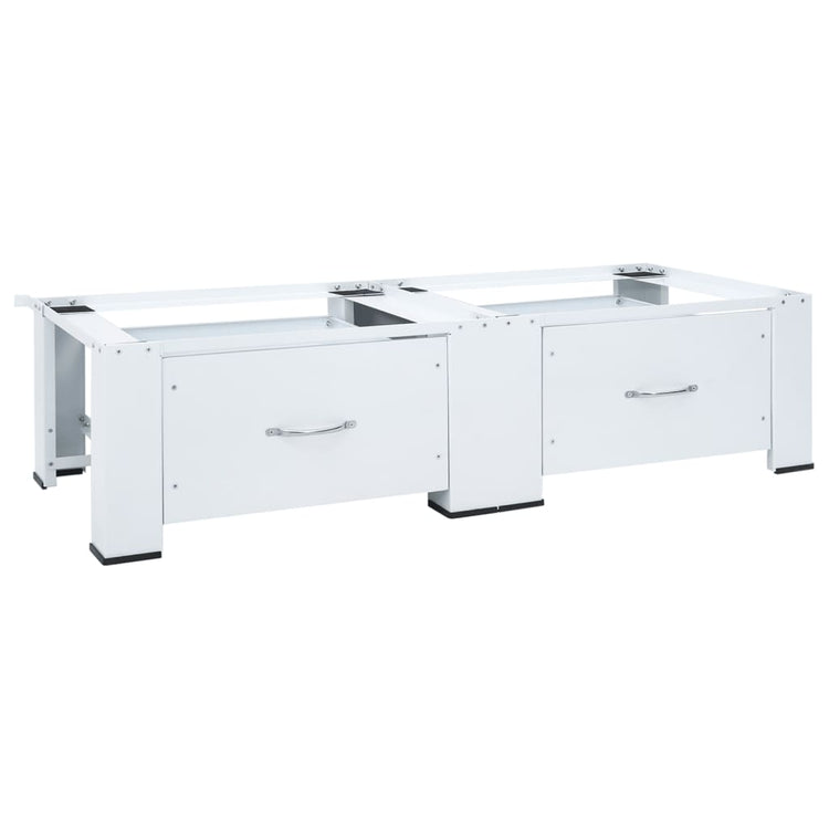 Vidaxl Double Washing Machine Base avec tiroirs blancs