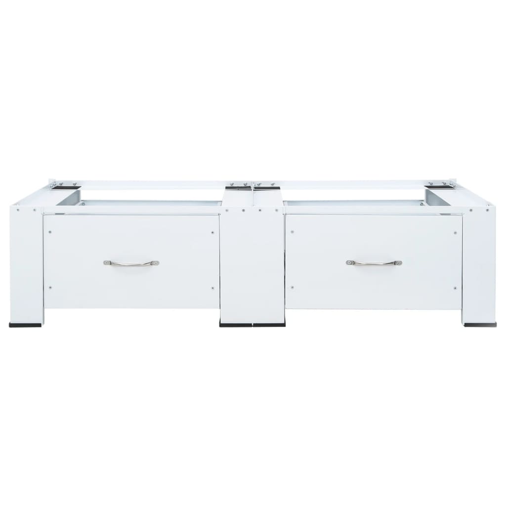 Vidaxl Double Washing Machine Base avec tiroirs blancs