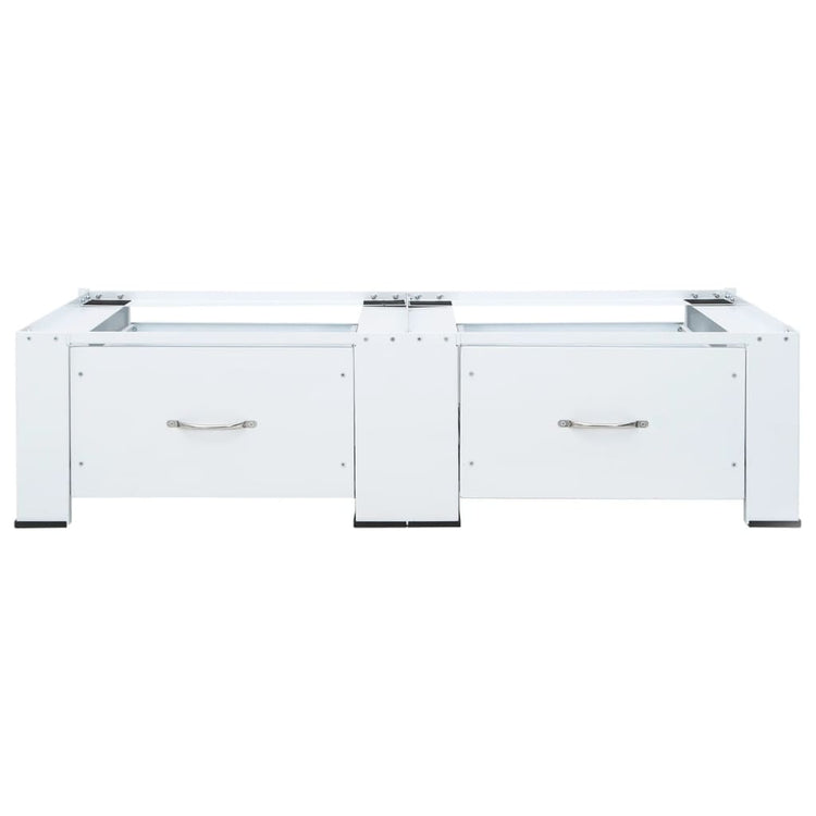 Vidaxl Double Washing Machine Base avec tiroirs blancs