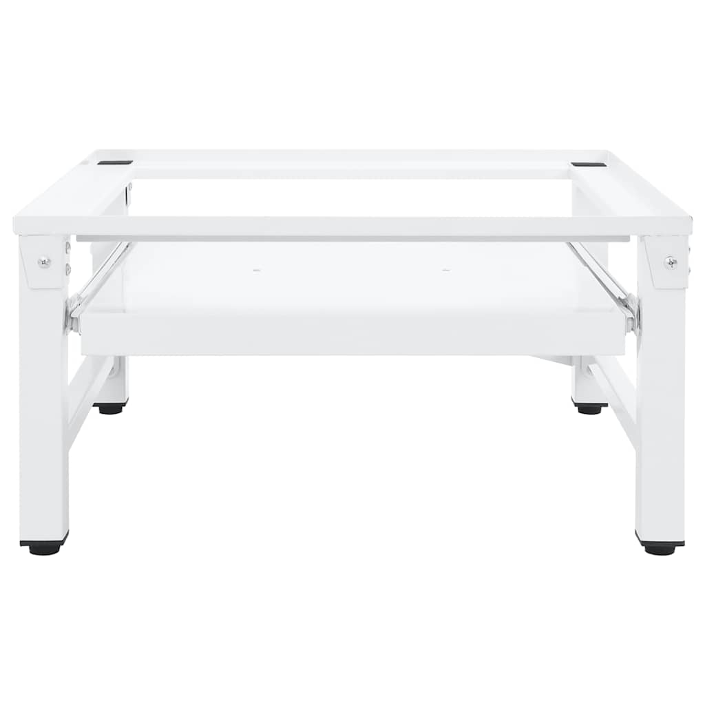 Vidaxl Washing Machineverhoger avec un étagère extensible blanc