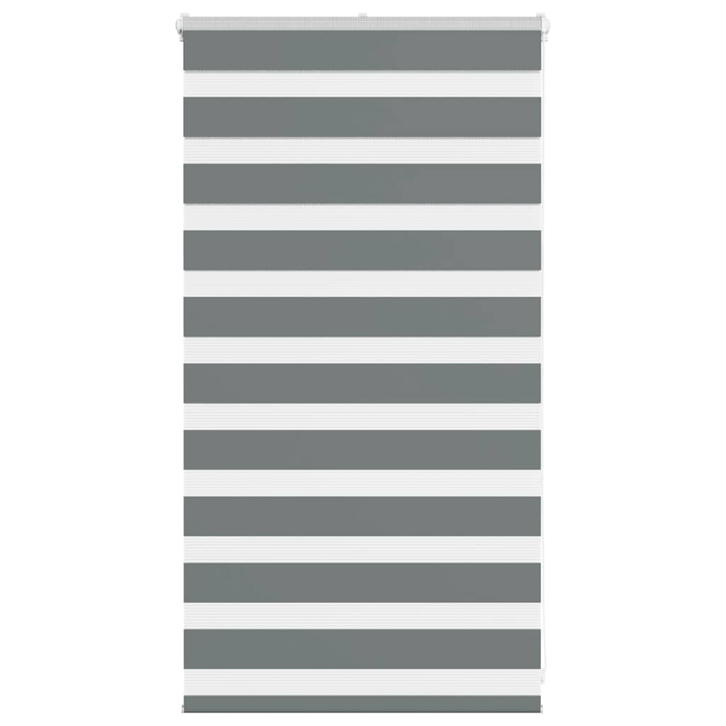 Vidaxl Zebra Rouleau aveugle 90x100 cm Largeur de tissu 85,9 cm Gris foncé
