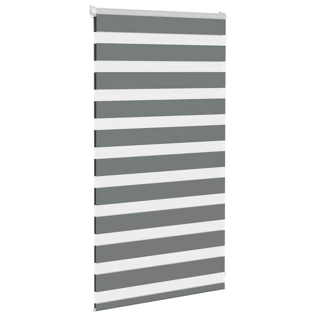 Vidaxl Zebra Rouleau aveugle 90x100 cm Largeur de tissu 85,9 cm Gris foncé