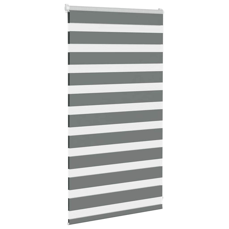 Vidaxl Zebra Rouleau aveugle 90x100 cm Largeur de tissu 85,9 cm Gris foncé