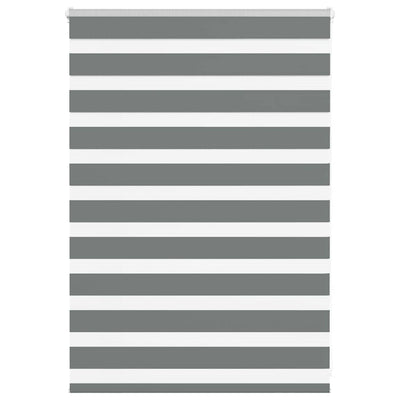 Vidaxl Zebra Rouleau aveugle 110x100 cm Largeur de tissu 105,9 cm Gris foncé