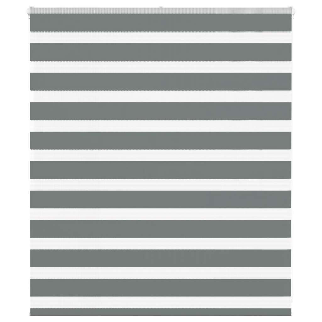 Vidaxl Zebra Rouleau aveugle 130x100 cm Largeur de tissu 125,9 cm Gris foncé