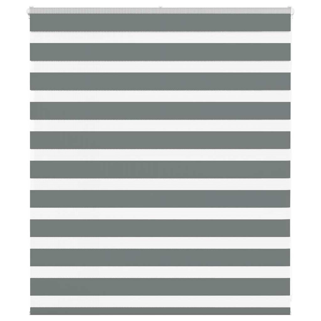 Vidaxl Zebra Rouleau aveugle 135x100 cm Largeur de tissu 130,9 cm Gris foncé