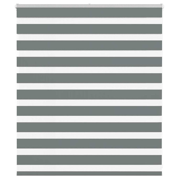 Vidaxl Zebra Rouleau aveugle 135x100 cm Largeur de tissu 130,9 cm Gris foncé