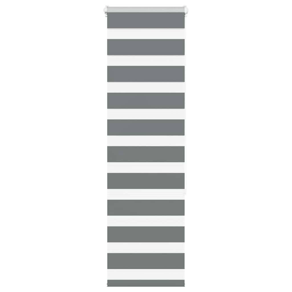 VidaXL store enrouleur zèbre 45x150 cm largeur de tissu 40,9 cm gris foncé