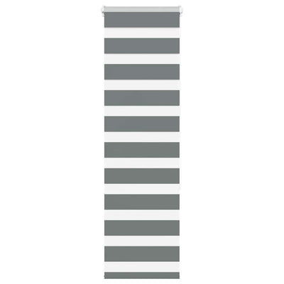 VidaXL store enrouleur zèbre 45x150 cm largeur de tissu 40,9 cm gris foncé