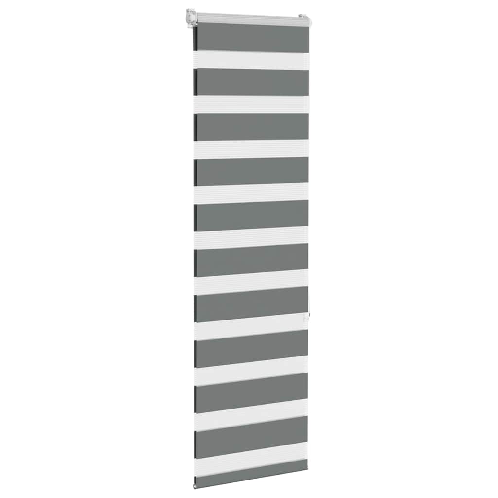 VidaXL store enrouleur zèbre 45x150 cm largeur de tissu 40,9 cm gris foncé