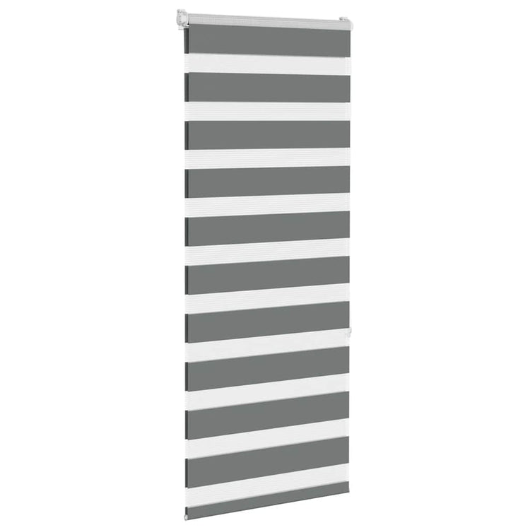 Vidaxl Zebra Rouleau aveugle 65x150 cm Largeur de tissu 60,9 cm Gris foncé
