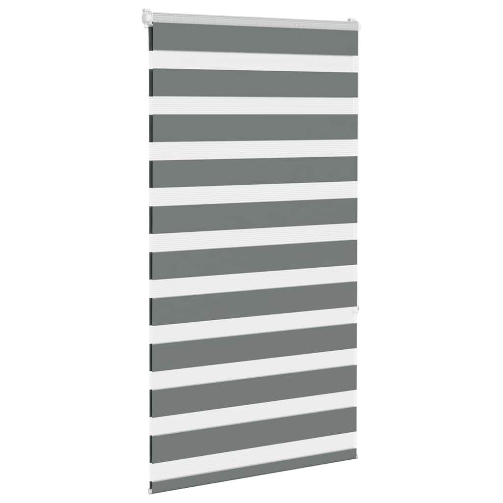 Vidaxl Zebra Rouleau aveugle 90x150 cm Largeur de poussière 85,9 cm Gris foncé