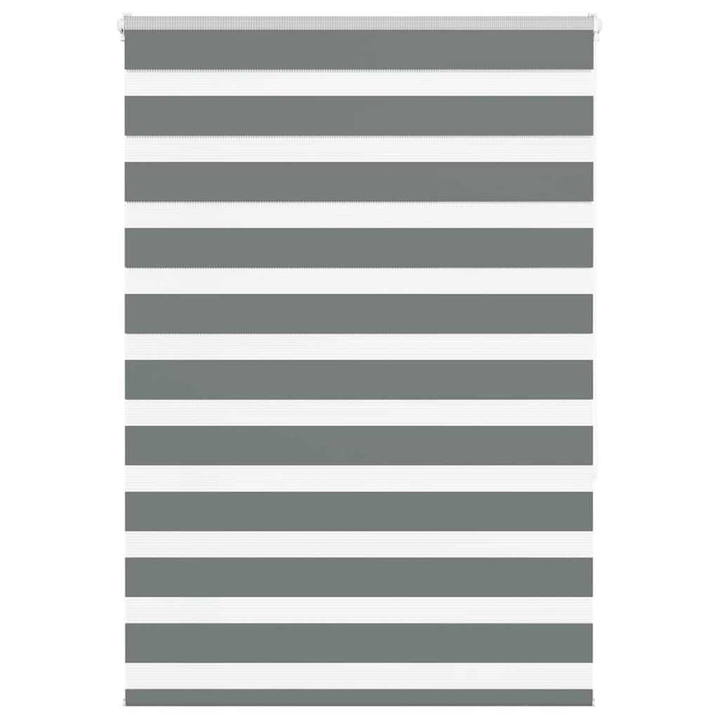 VidaXL store enrouleur zèbre 105x150 cm largeur de tissu 100,9 cm gris foncé
