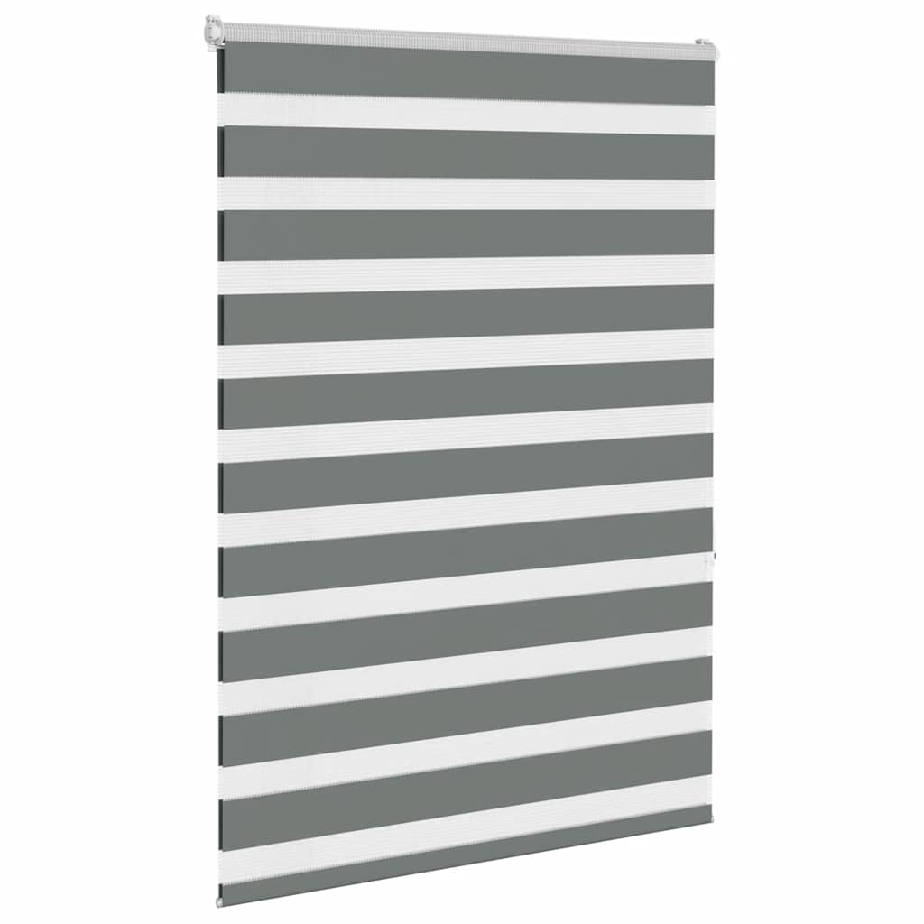 VidaXL store enrouleur zèbre 105x150 cm largeur de tissu 100,9 cm gris foncé
