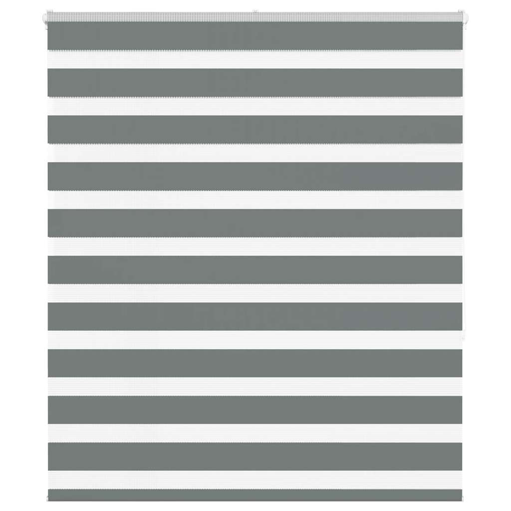 VidaXL store enrouleur zèbre 135x150 cm largeur de tissu 130,9 cm gris foncé