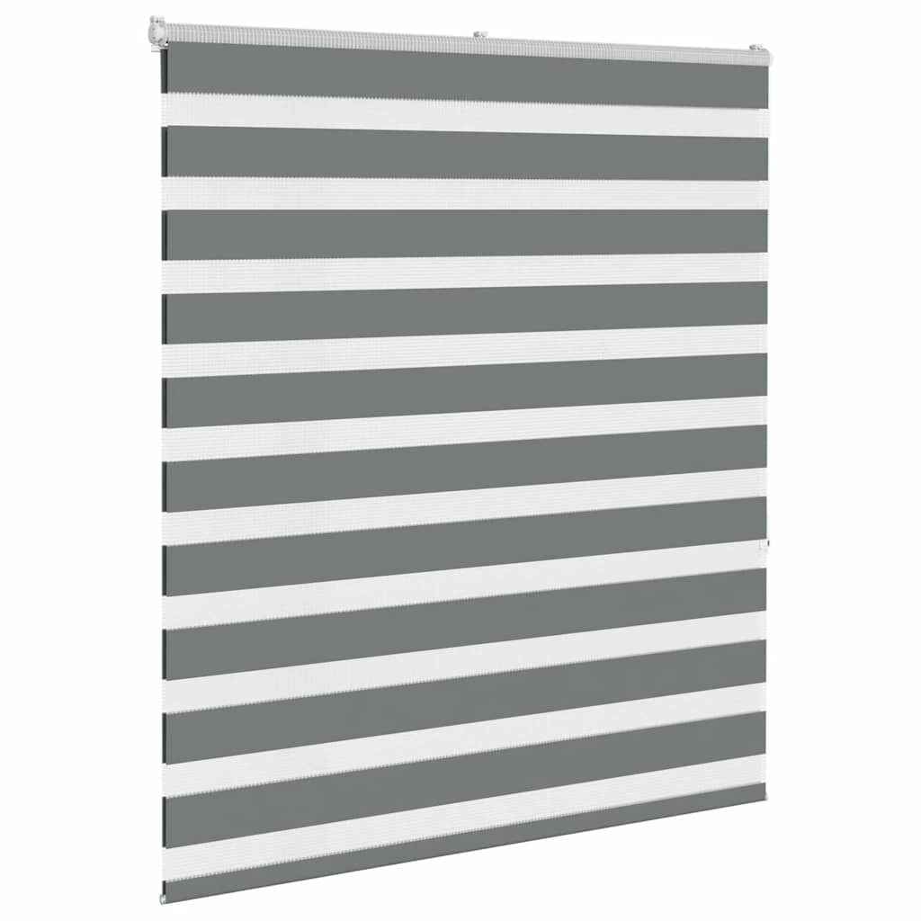 VidaXL store enrouleur zèbre 135x150 cm largeur de tissu 130,9 cm gris foncé