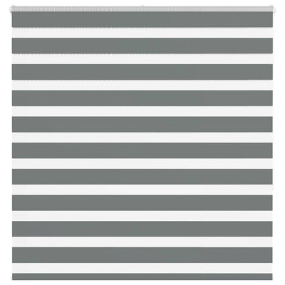 VidaXL store enrouleur zèbre 140x150 cm largeur de tissu 135,9 cm gris foncé
