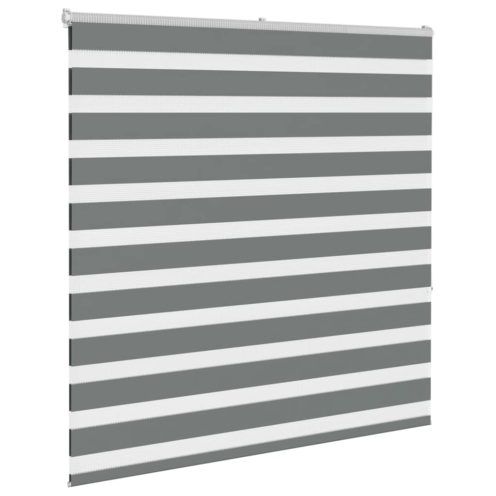 VidaXL store enrouleur zèbre 140x150 cm largeur de tissu 135,9 cm gris foncé