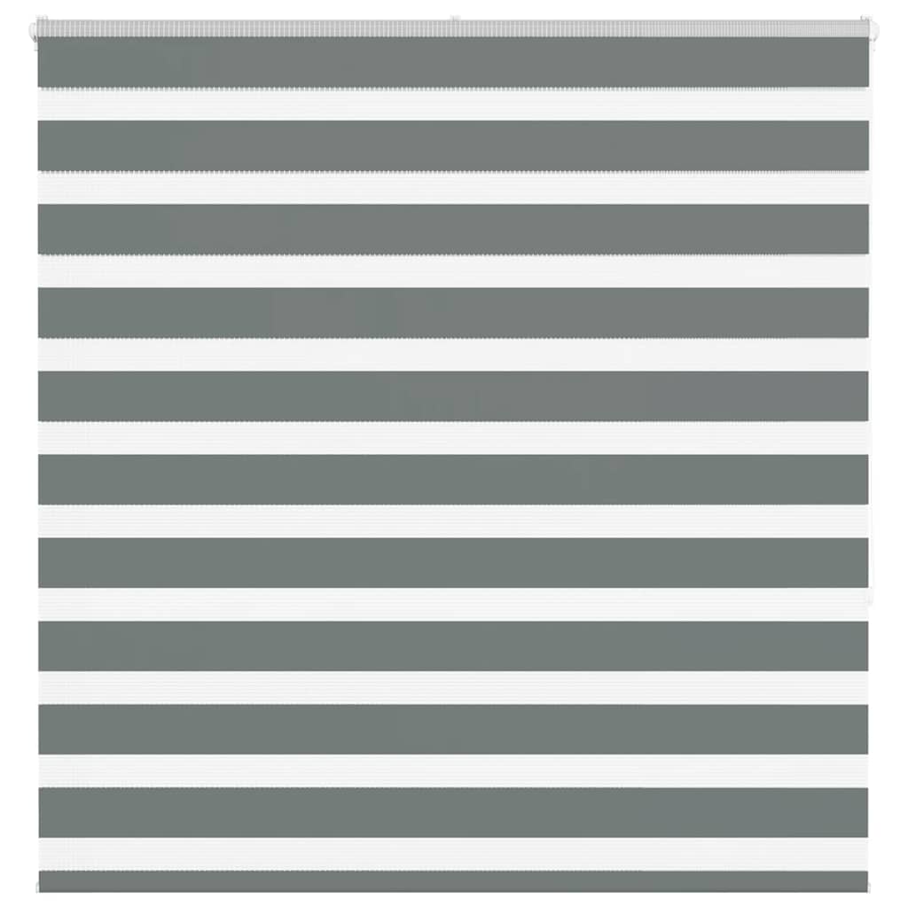VidaXL store enrouleur zèbre 145x150 cm largeur de tissu 140,9 cm gris foncé