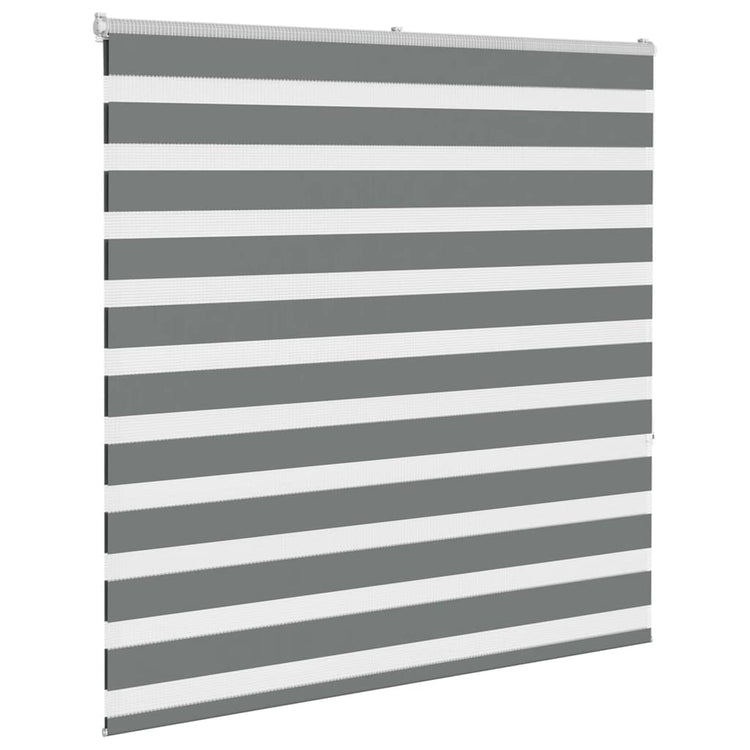 VidaXL store enrouleur zèbre 145x150 cm largeur de tissu 140,9 cm gris foncé