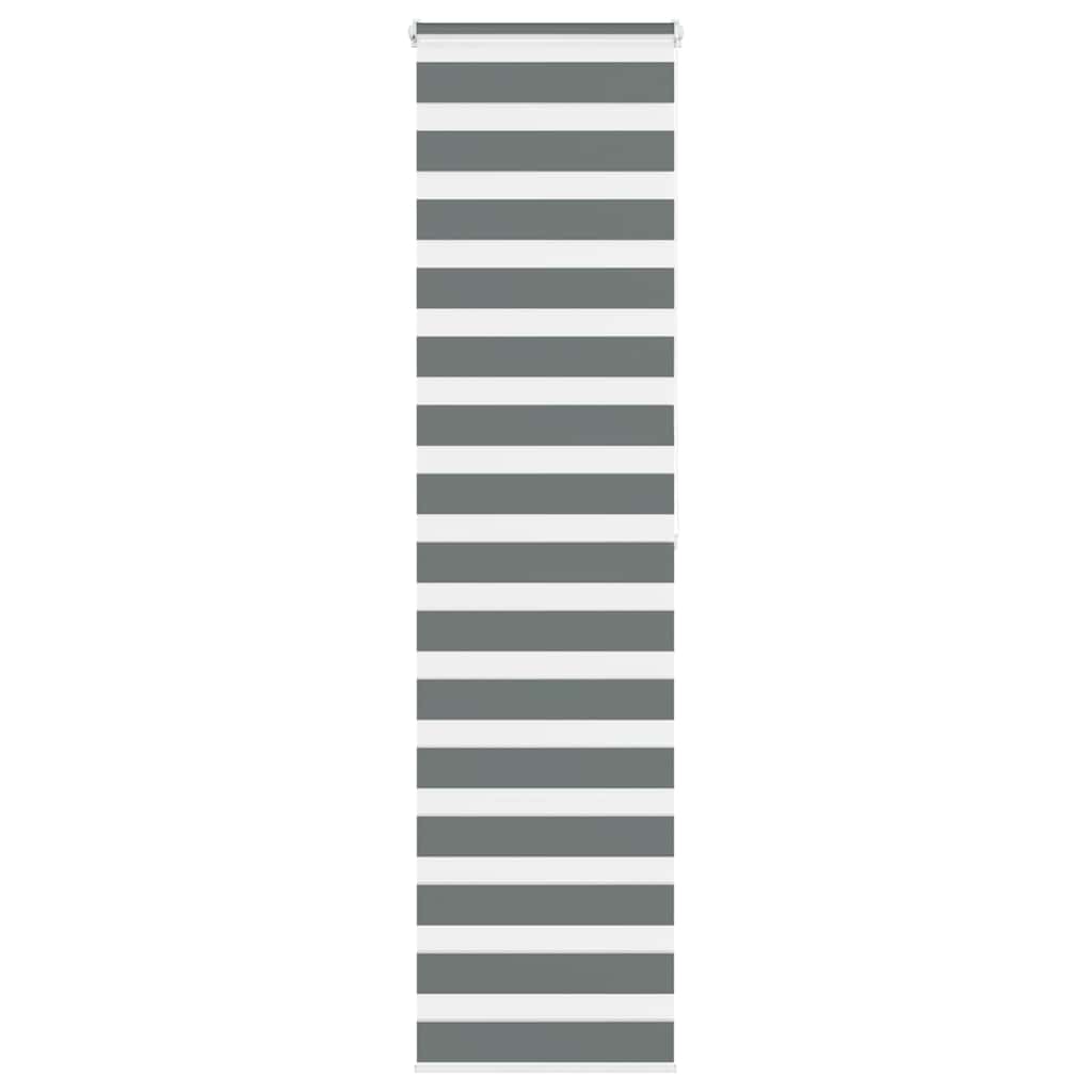 Vidaxl Zebra Rouleau aveugle 65x200 cm Largeur de tissu 60,9 cm Gris foncé