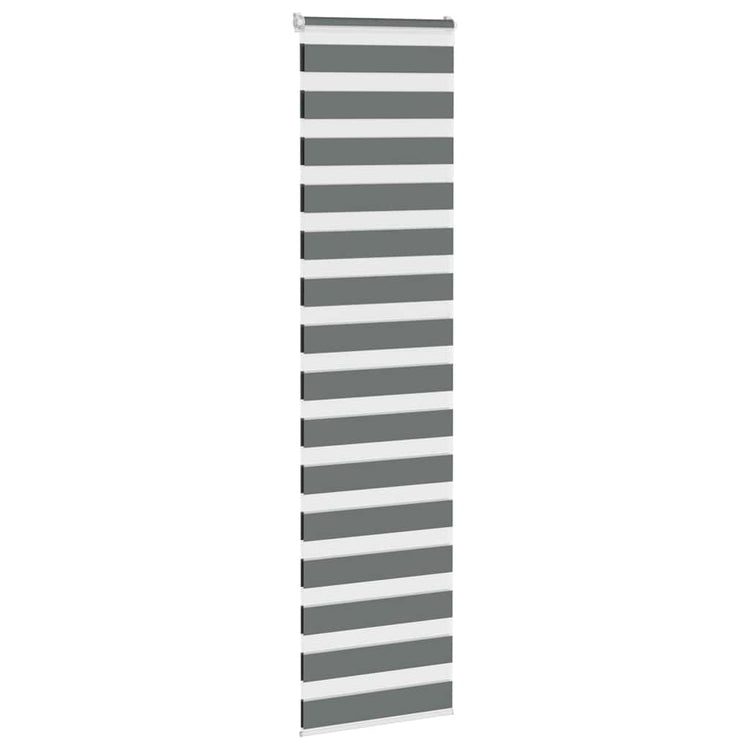 Vidaxl Zebra Rouleau aveugle 65x200 cm Largeur de tissu 60,9 cm Gris foncé