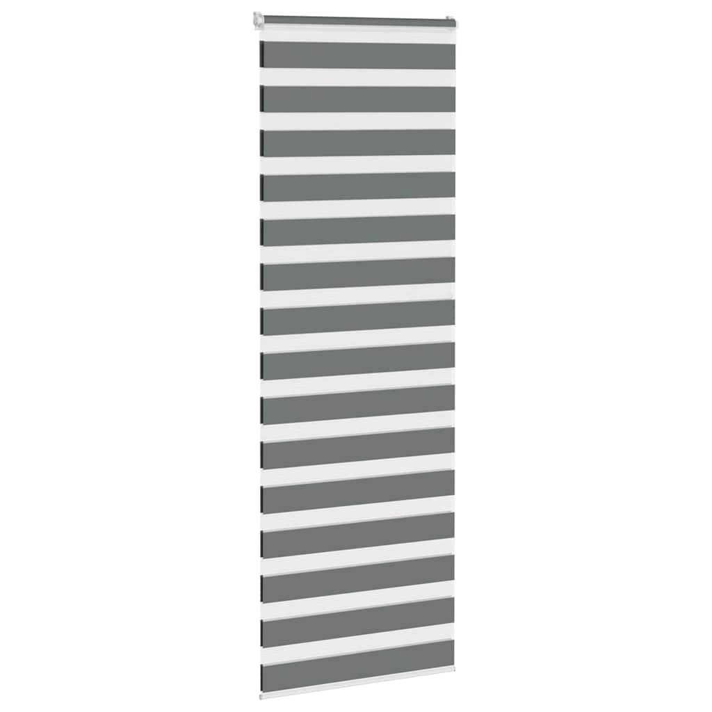 VidaXL store enrouleur zèbre 85x200 cm largeur de tissu 80,9 cm gris foncé