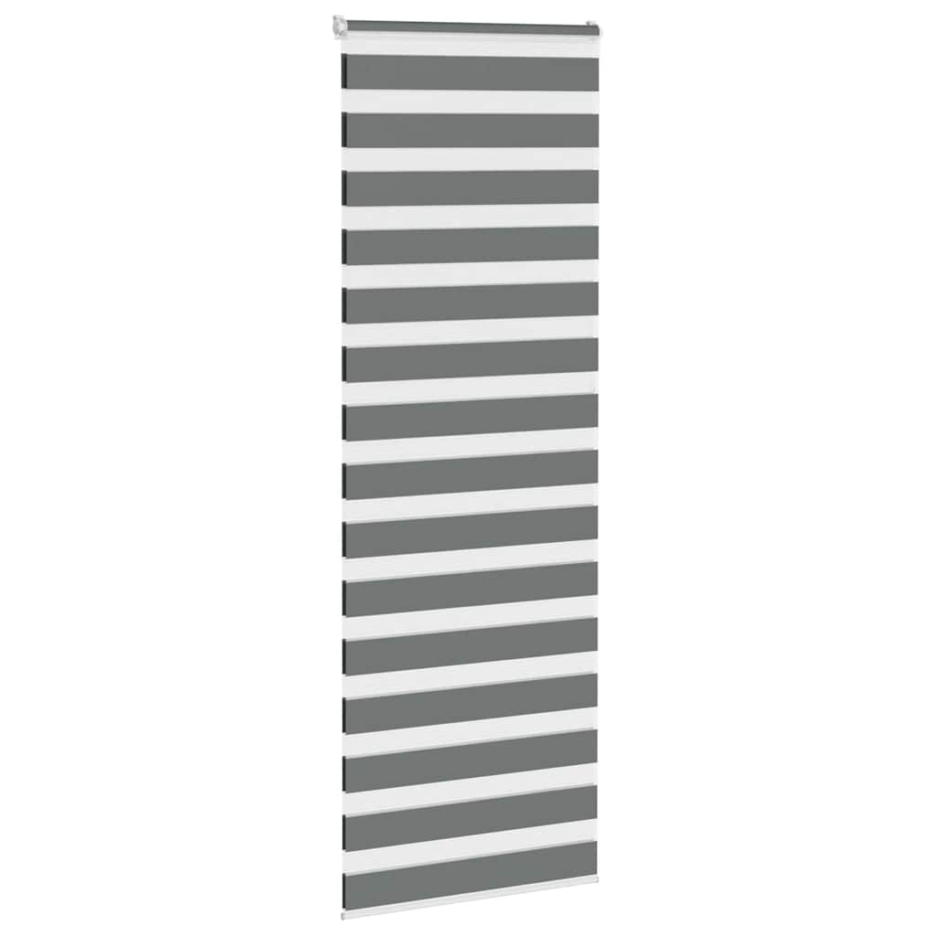 VidaXL store enrouleur zèbre 90x200 cm largeur de tissu 85,9 cm gris foncé