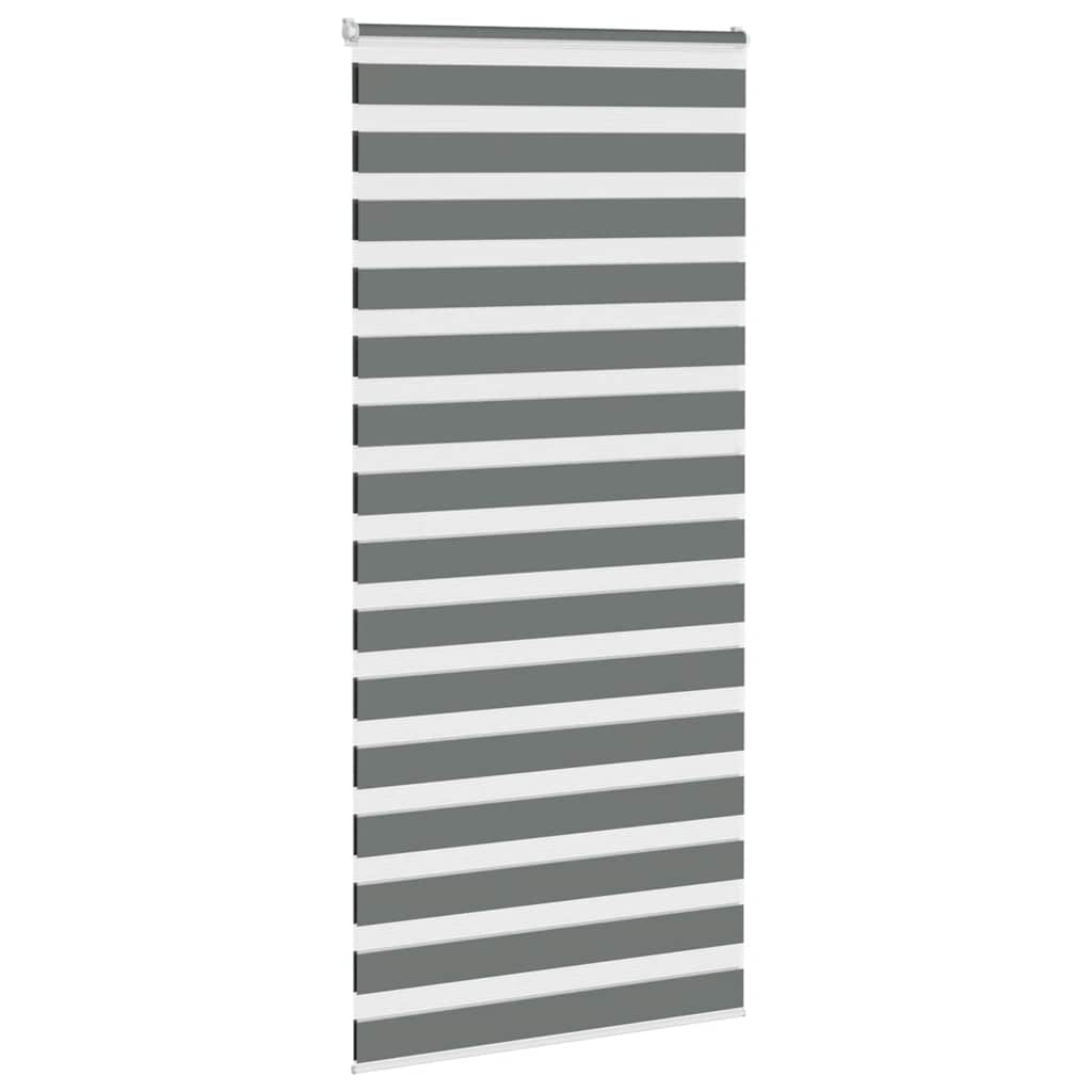 VidaXL store enrouleur zèbre 105x200 cm largeur de tissu 100,9 cm gris foncé