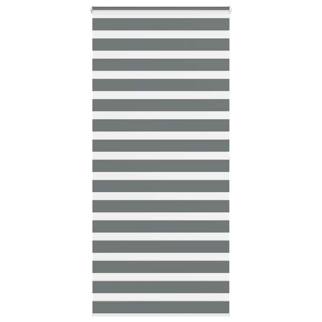 Vidaxl Zebra Rouleau aveugle 110x200 cm Largeur de tissu 105,9 cm Gris foncé