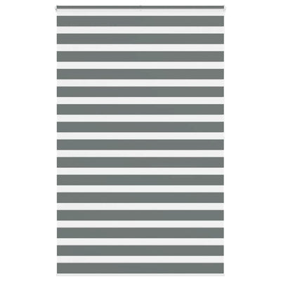 Vidaxl Zebra Rouleau aveugle 140x200 cm Largeur de tissu 135,9 cm Gris foncé