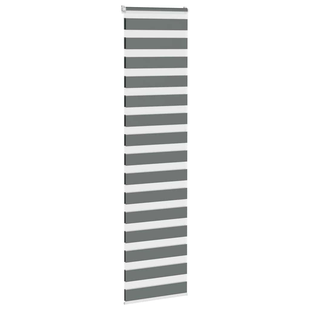 VidaXL store enrouleur zèbre 60x230 cm largeur du tissu gris foncé 55,9 cm