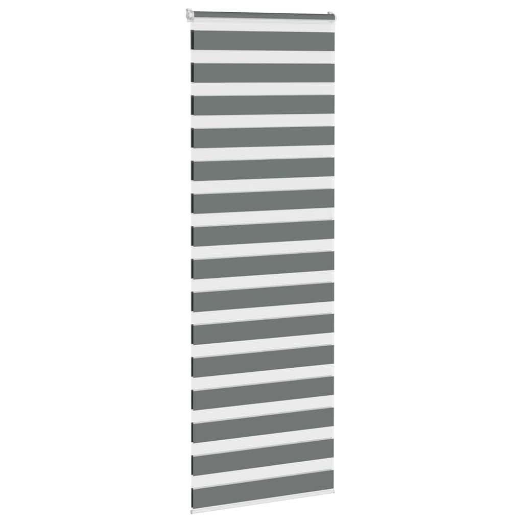 Vidaxl Zebra Rouleau aveugle 75x230 cm Largeur de tissu 70,9 cm gris foncé