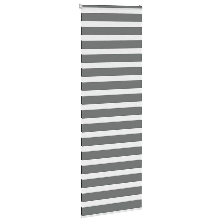 VidaXL store enrouleur zèbre 80x230 cm largeur de tissu 75,9 cm gris foncé