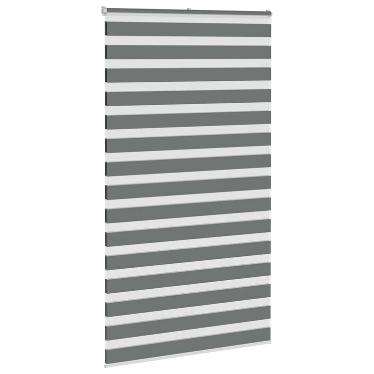 VidaXL store enrouleur zèbre 130x230 cm largeur de tissu 125,9 cm gris foncé