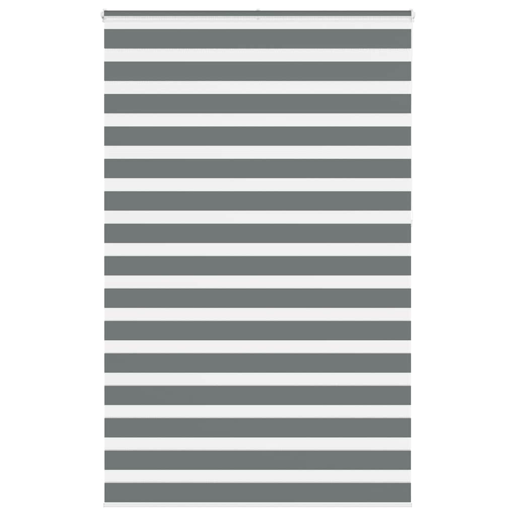VidaXL store enrouleur zèbre 145x230 cm largeur de tissu 140,9 cm gris foncé