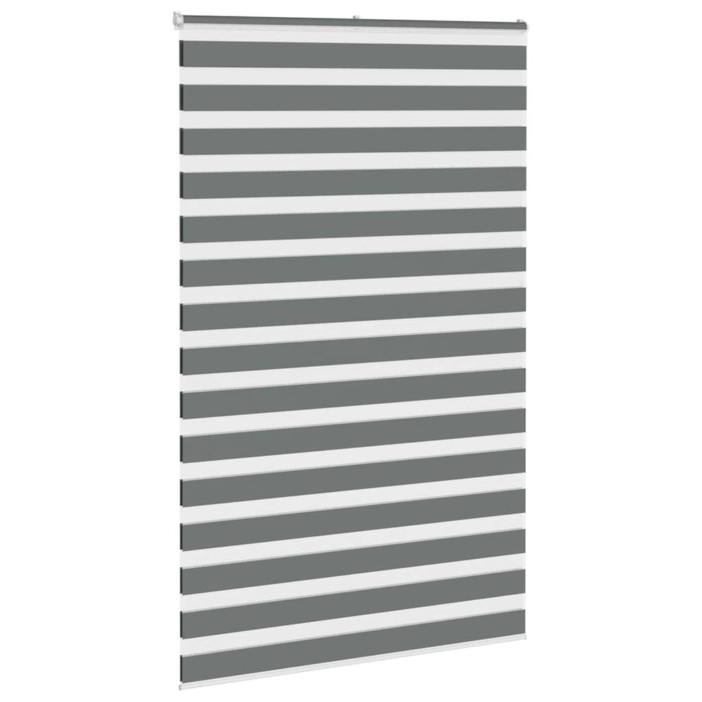 VidaXL store enrouleur zèbre 145x230 cm largeur de tissu 140,9 cm gris foncé