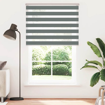 Vidaxl Zebra Rouleau aveugle 150x230 cm Largeur de tissu 145,9 cm Gris foncé