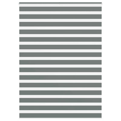 VidaXL store enrouleur zèbre 160x230 cm largeur de tissu 155,9 cm gris foncé
