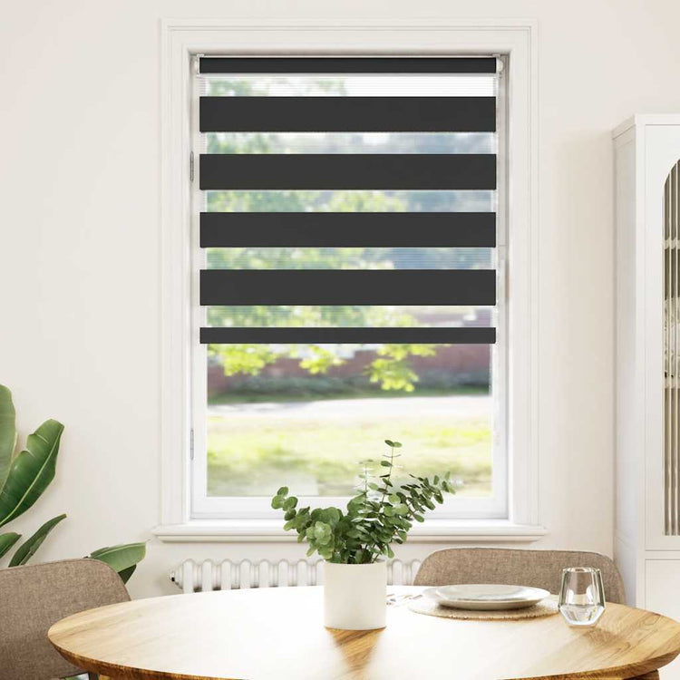Vidaxl Zebra Rouleau aveugle 80x100 cm Largeur de poussière 75,9 cm noir