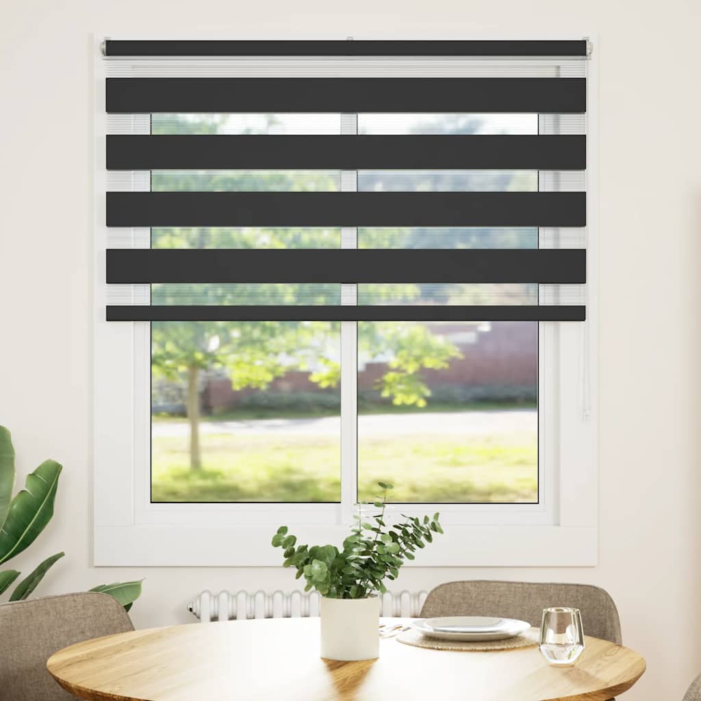 Vidaxx store enrouleur zèbre 135x100 cm largeur de tissu 130,9 cm noir