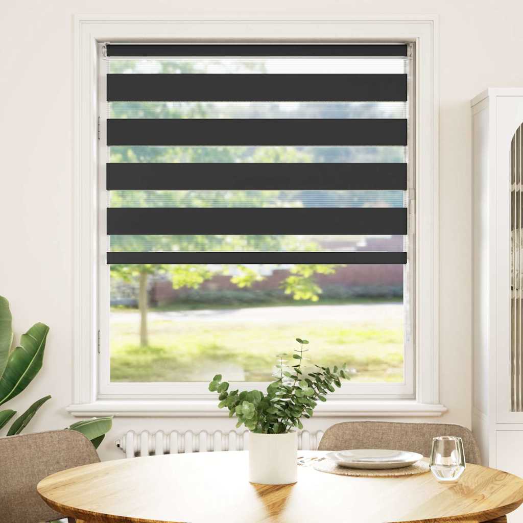 Vidaxl Zebra Rouleau aveugle 95x150 cm Largeur de poussière 90,9 cm noir