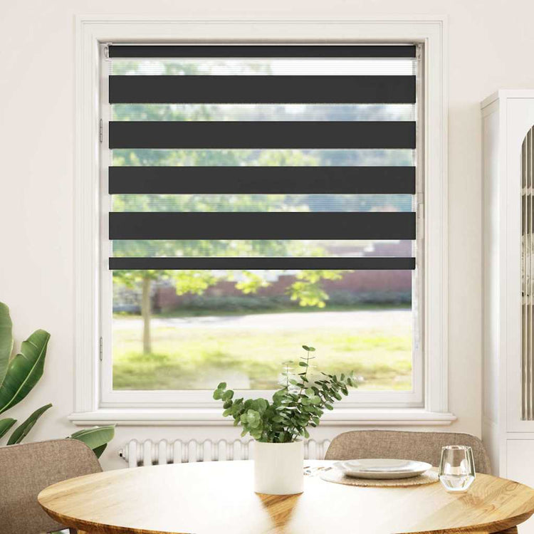 Vidaxl Zebra Rouleau aveugle 95x150 cm Largeur de poussière 90,9 cm noir