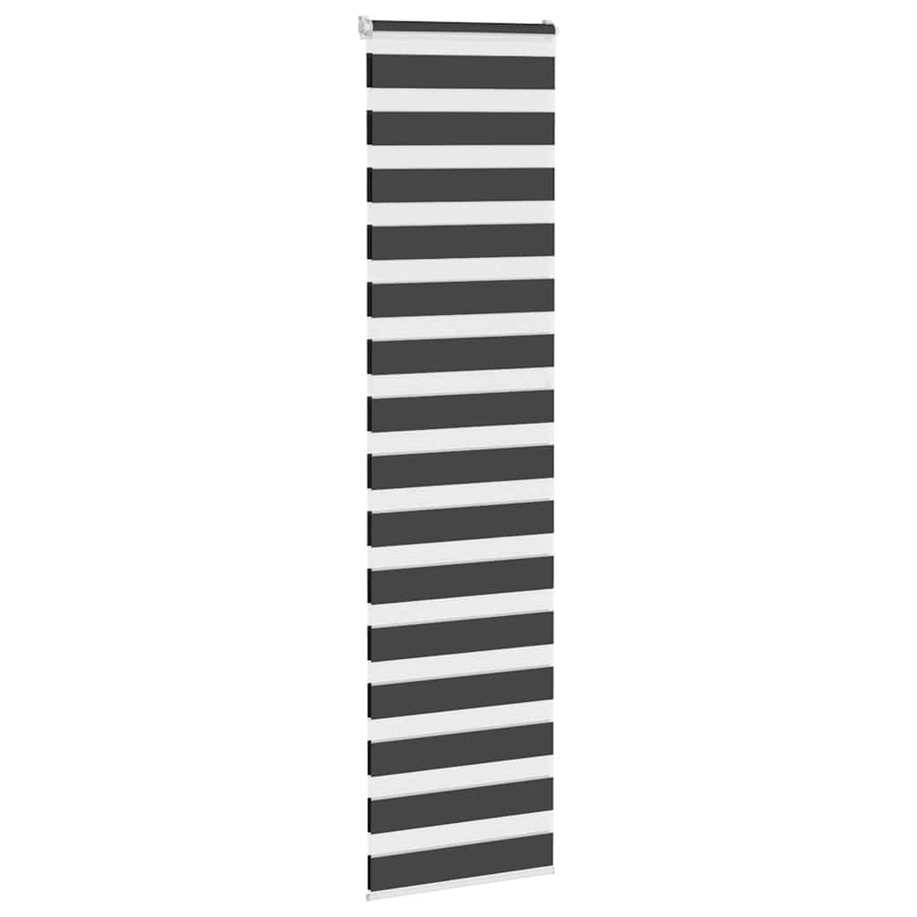 VidaXL store enrouleur zèbre 60x200 cm largeur de tissu noir 55,9 cm